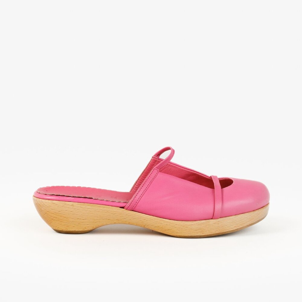 Marni Fuchsia Leather Clog